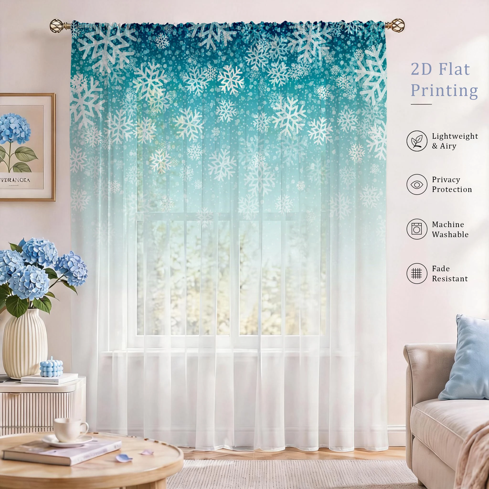 Good Floral & Wedding Decor Supply Photos - Çiçekli Gradyanlı Şeffaf Perde, Oturma Odası/Yatak