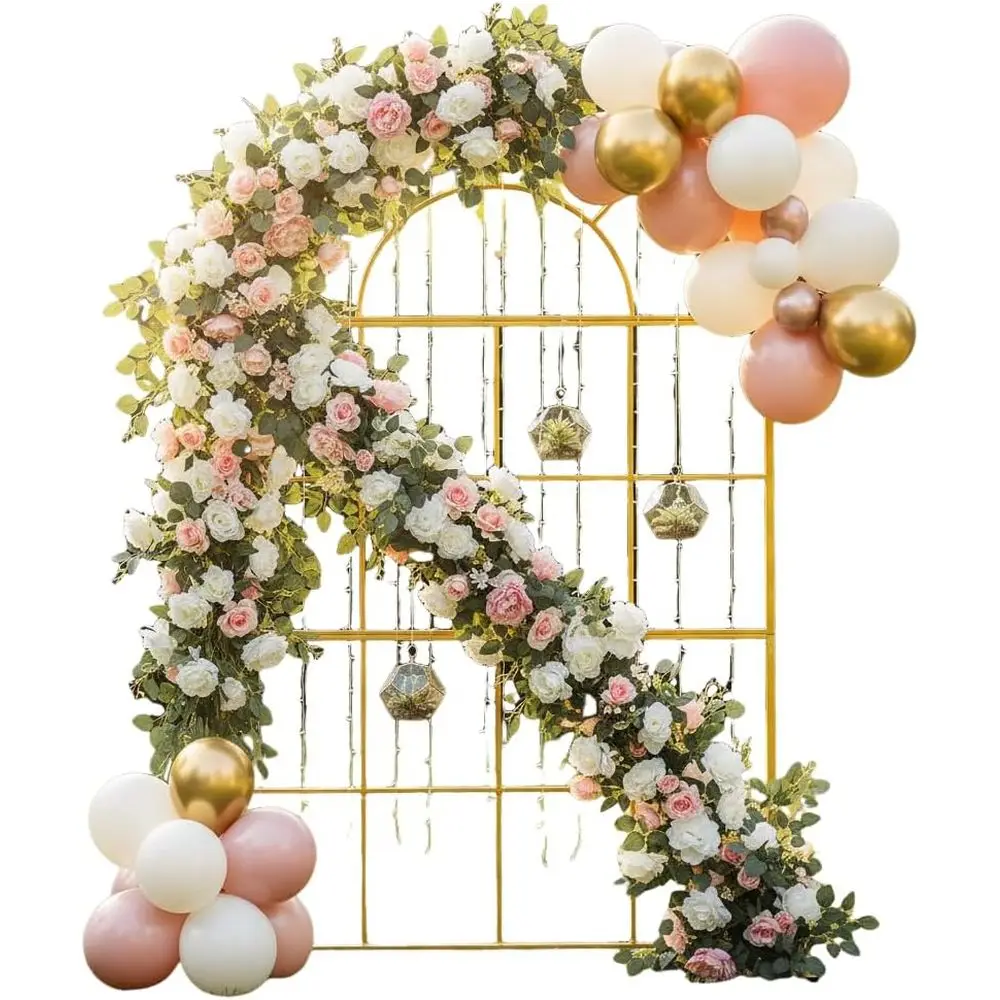 Wedding Balloon Arch - Altın Metal Düğün Kemeri, 6,5 ft