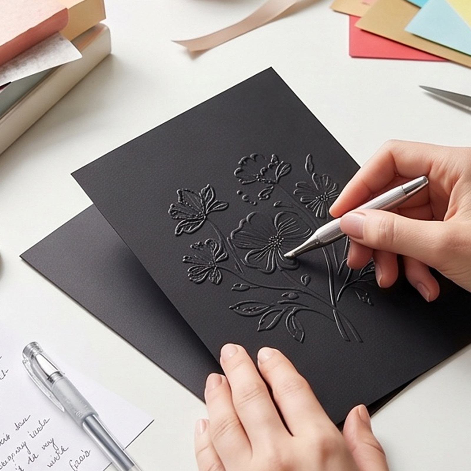 Papercraft Supply Invitation - 60 Adet Siyah Karton Kalın Ağır
