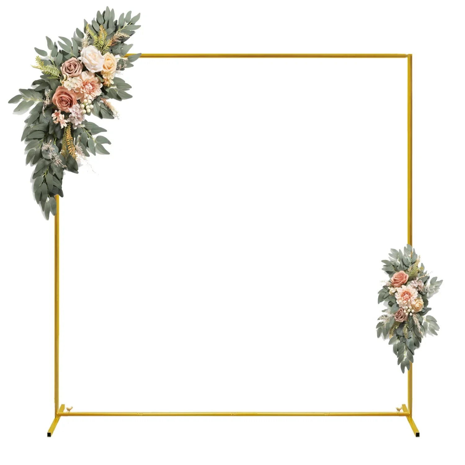 Wedding Balloon Arch - Altın Düğün Kemeri Kare Arka Plan