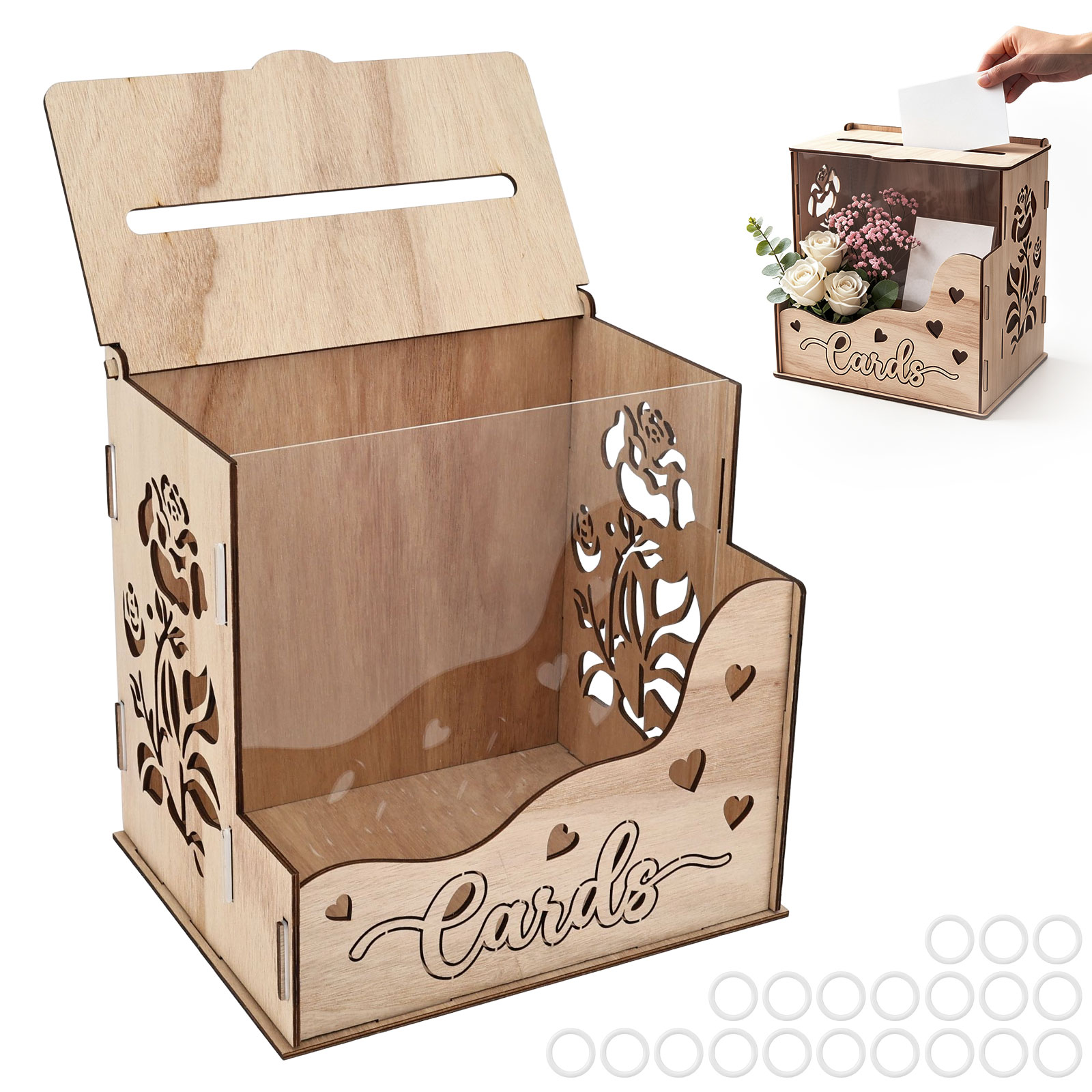 Ahşap Parti Kart Kutusu, Akril - Wedding Card Box incelemesi ve fiyatı